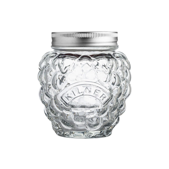 Glass fruit preserve jar with secure vacuum seal