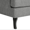 Bertie Accent Chair Grey close view picture of the solid wooden leg