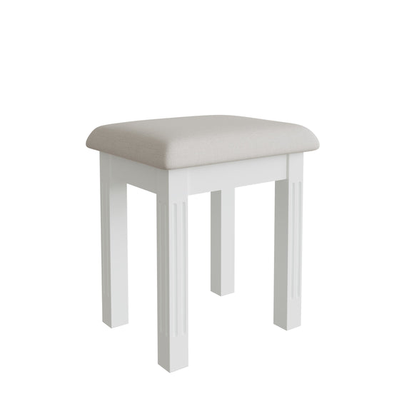 Upgrade with the chic Bianca White Dressing Stool.