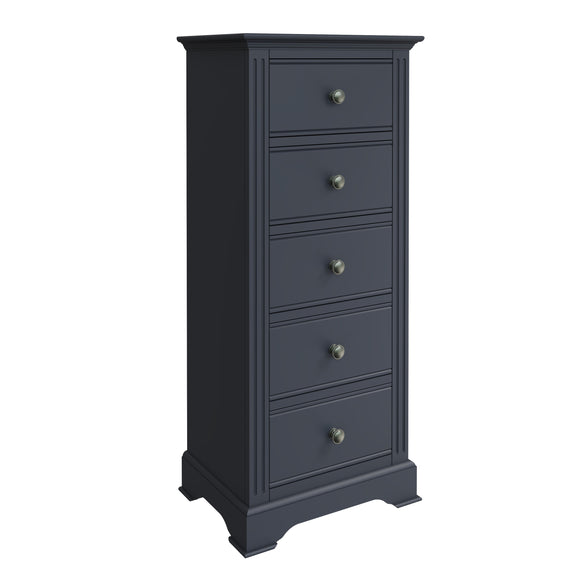 Upgrade storage with the chic Bianca Grey Tall Chest.