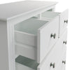 Enjoy functionality with the modern Bianca White Chest of Drawers.