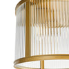 Bianka 3 Light Flush Satin Bronze  close view picture of the ribbed glass shade