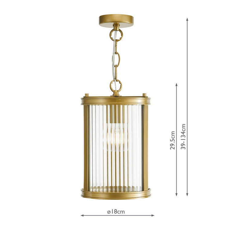 Bianka Pendant Light Satin Bronze - Ribbed Glass Pendant Light for Home