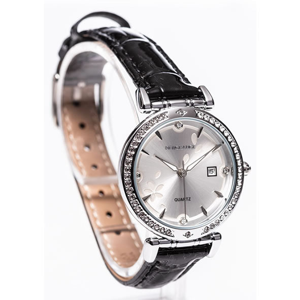 Black Bezel Ladies Watch - Silver Giftware Collection