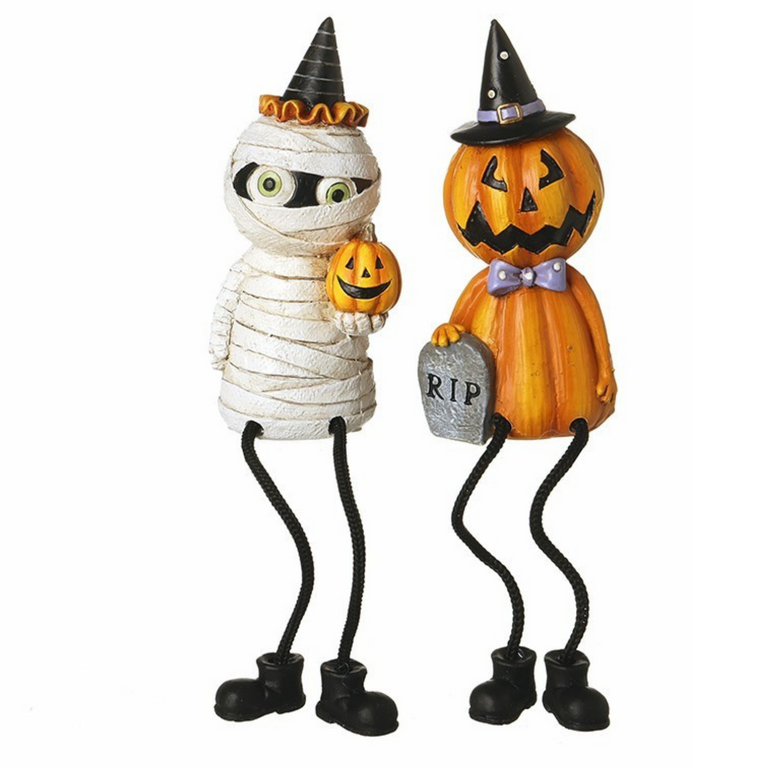 Black Cat Mummy Pumpkin Long Leg Mix