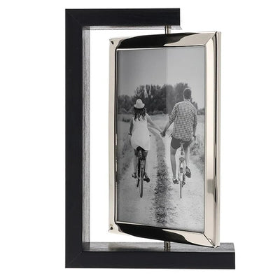 Modern Black Wood Spin Frame