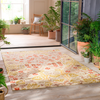 Morris & Co Blackthorn Floral Outdoor Rug Wheat lifestyle picture outside