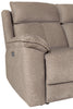 Blaine 2 Seater Sofa Electric Recliner Latte close view picture of rhe padded upholstery