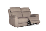 Blaine 2 Seater Sofa Electric Recliner Latte picture with reclined seat