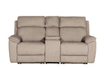Blaine 2 Seater Sofa Recliner With Console Latte front view picture of the sofa