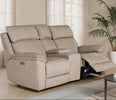 Blaine 2 Seater Sofa Recliner With Console Latte life style picture