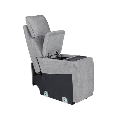 Blaine Console Sectional Sofa in Greige – Fabric Modular Corner Design