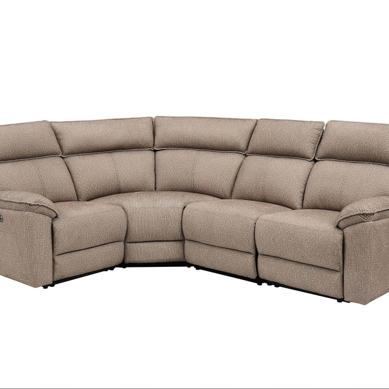 Blaine Corner Sofa Electric Recliner Latte - Sectional Recliner Suite