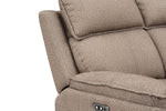 Blaine Corner Sofa Electric Recliner Latte close view picture of the soft cushioning