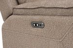Blaine Corner Sofa Electric Recliner Latte close view picture of the power panel with USB and type-C ports