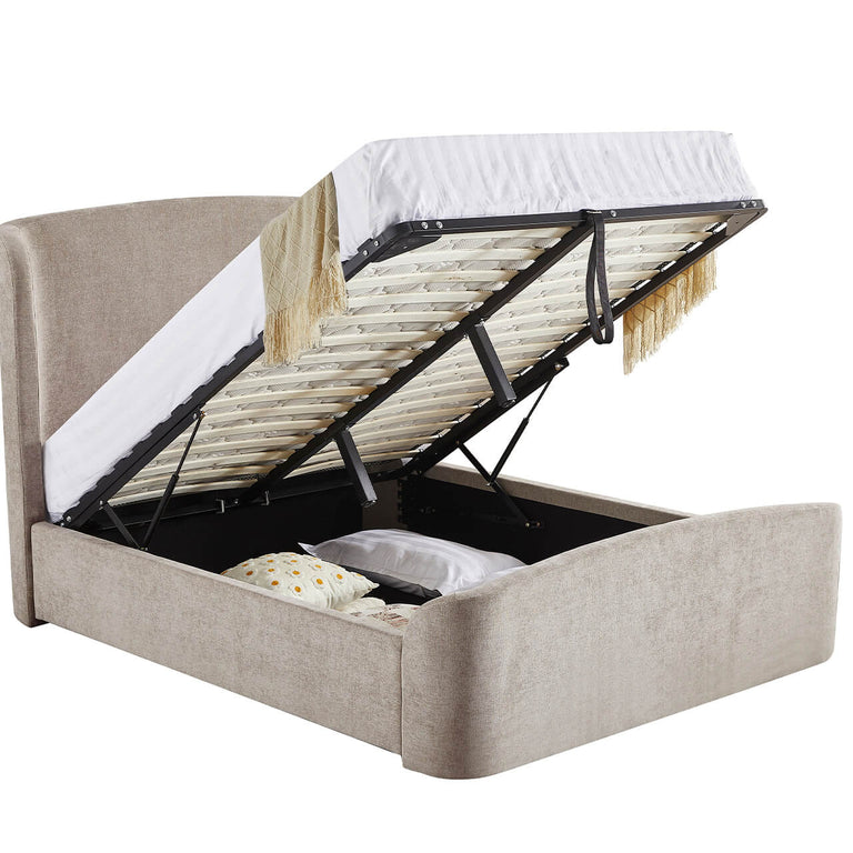 Blaire 4'6 Ottoman Bed Beige