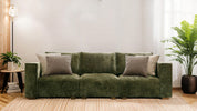 Cozy living room 3 seater sofa, olive green
