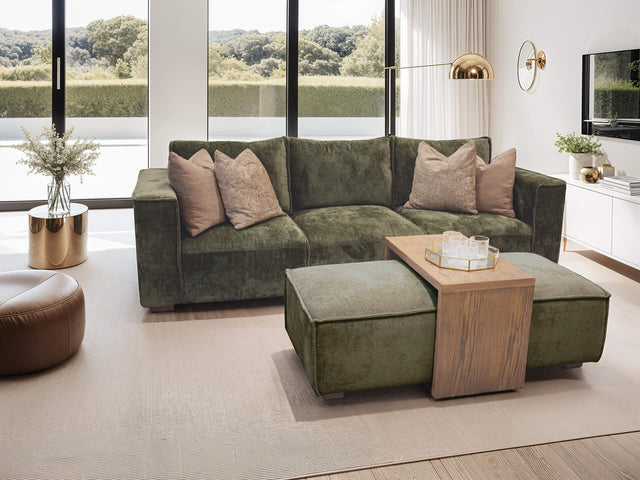 Bodhi Ottoman and Coffee Table Set Olive