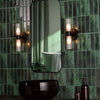 Bolton 2 Light Bathroom Wall Light Matt Black IP44 life style picture in the bathroom