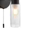 Bolton 2 Light Bathroom Wall Light Matt Black IP44 close view picture of the lamp shade