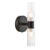 Bolton 2 Light Bathroom Wall Light Matt Black IP44 can be use without pull cord switch