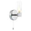 Bolton Bathroom Wall Light Polished Chrome IP44 with a pull cord switch