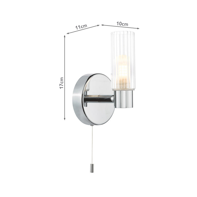 Bolton Bathroom Wall Light Polished Chrome IP44 - Lighting Collection