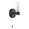 Bolton Bathroom Wall Light Matt Black IP44 with pull cord switch