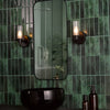 Bolton Bathroom Wall Light Matt Black IP44 life style picture in the bathroom