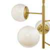 Bombazine 5 Light Pendant Natural Brass close view picture of the opal glass shades
