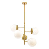 Bombazine 5 Light Pendant Natural Brass picture with switched on light
