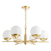 Bombazine 6 Light Pendant Natural Brass with adjustable height