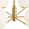 Bombazine 6 Light Pendant Natural Brass close view picture of the light arms design