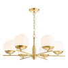 Bombazine 6 Light Pendant Natural Brass made in contemporary style