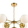 Bombazine 7 Light Pendant Natural Brass closw view picture of the frame design 