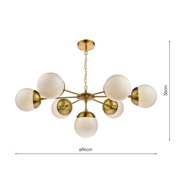 Bombazine 7 Light Pendant Natural Brass - Ceiling Hanging Pendant Light