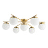 Bombazine 7 Light Semi-Flush Natural Brass perfect for ow ceiling