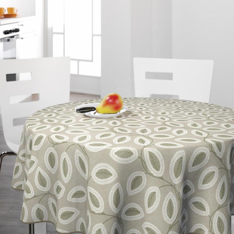 Bonita Green Leaves Tablecloth Round 160 cm