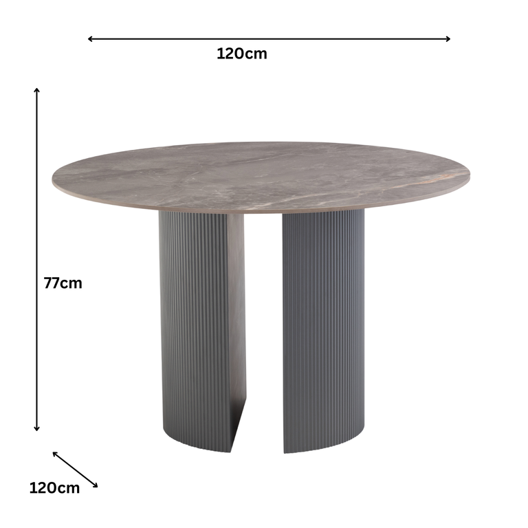 Boston Round Dining Table 1.2 m Grey