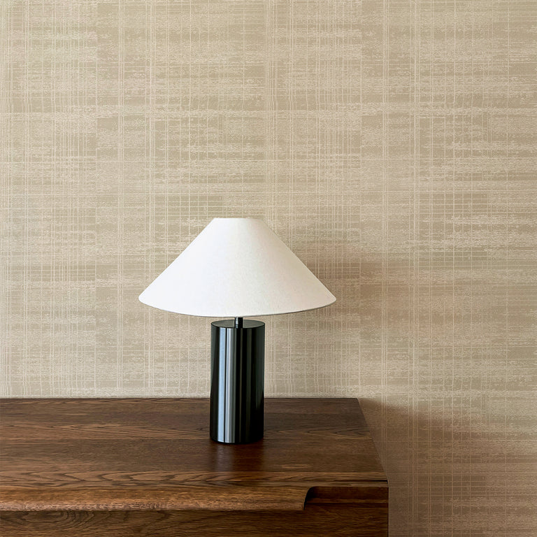 Boutique Lamont Weave Wallpaper Chalk - Tartan Texture Wall Covering