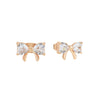 Tipperary Crystal Bow - Mini Stud Crystal Earrings Gold picture on the white background