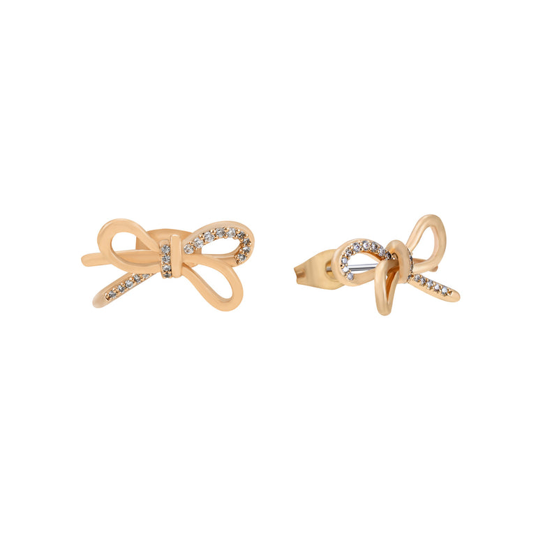 Tipperary Crystal Bow Stud Earrings Gold – Elegant Jewelry Collection