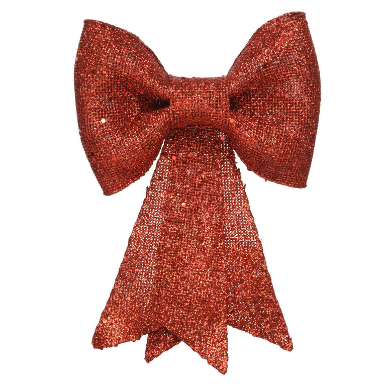 Red Glitter Decoration Bow – Sparkling Christmas Bow for Home Decor