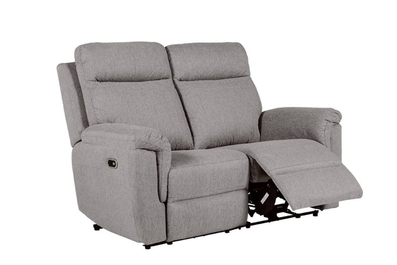 Bowie 2 Seater Recliner Sofa Grey picture with reclined seat