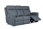 Bowie 3 Seater Recliner Sofa Azul picture with reclined seat
