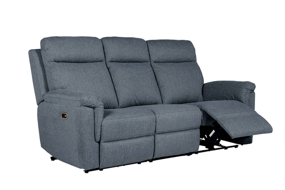 Bowie 3 Seater Recliner Sofa Azul picture with reclined seat