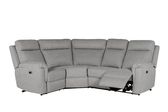 Bowie Corner Sofa Electric Recliner Grey picture with reclined seat