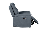 Bowie Electric Recliner Armchair Azul side view picture with reclined seat