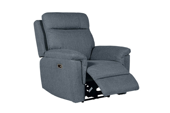 Bowie Electric Recliner Armchair Azul picture with reclined seat