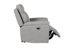 Bowie Electric Recliner Armchair Grey side view picture with reclined seat